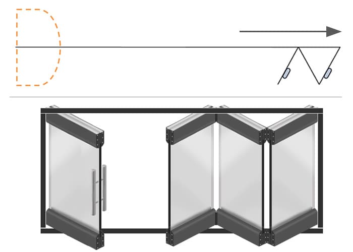 폴딩 + 180도 도어