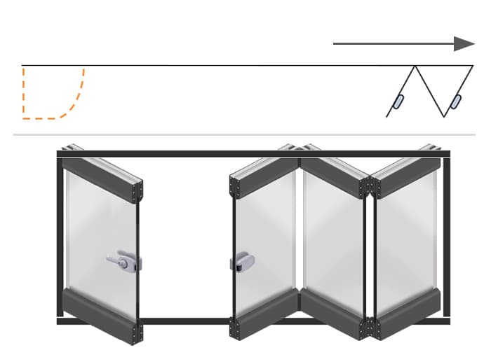 폴딩 + 90도 도어