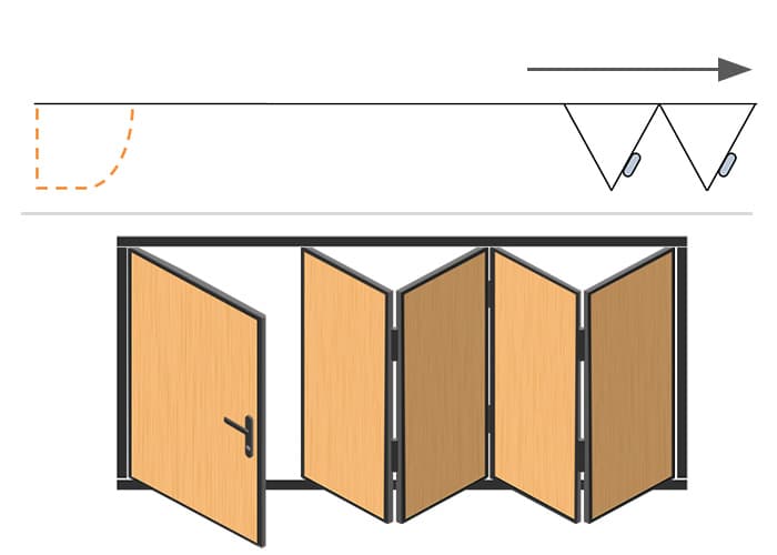 폴딩 + 90도 도어