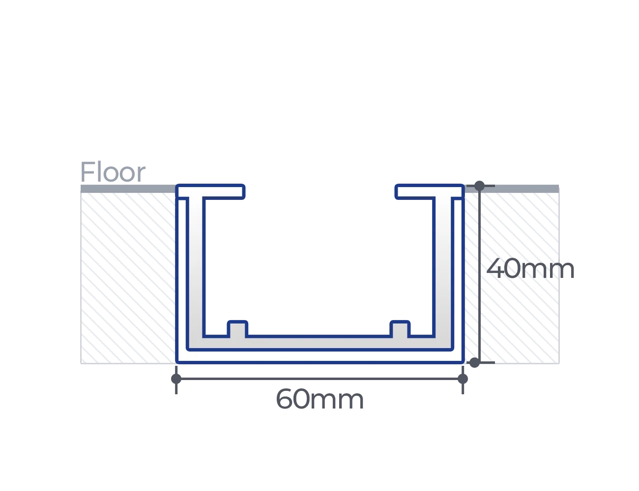 매립형 하부레일 도식