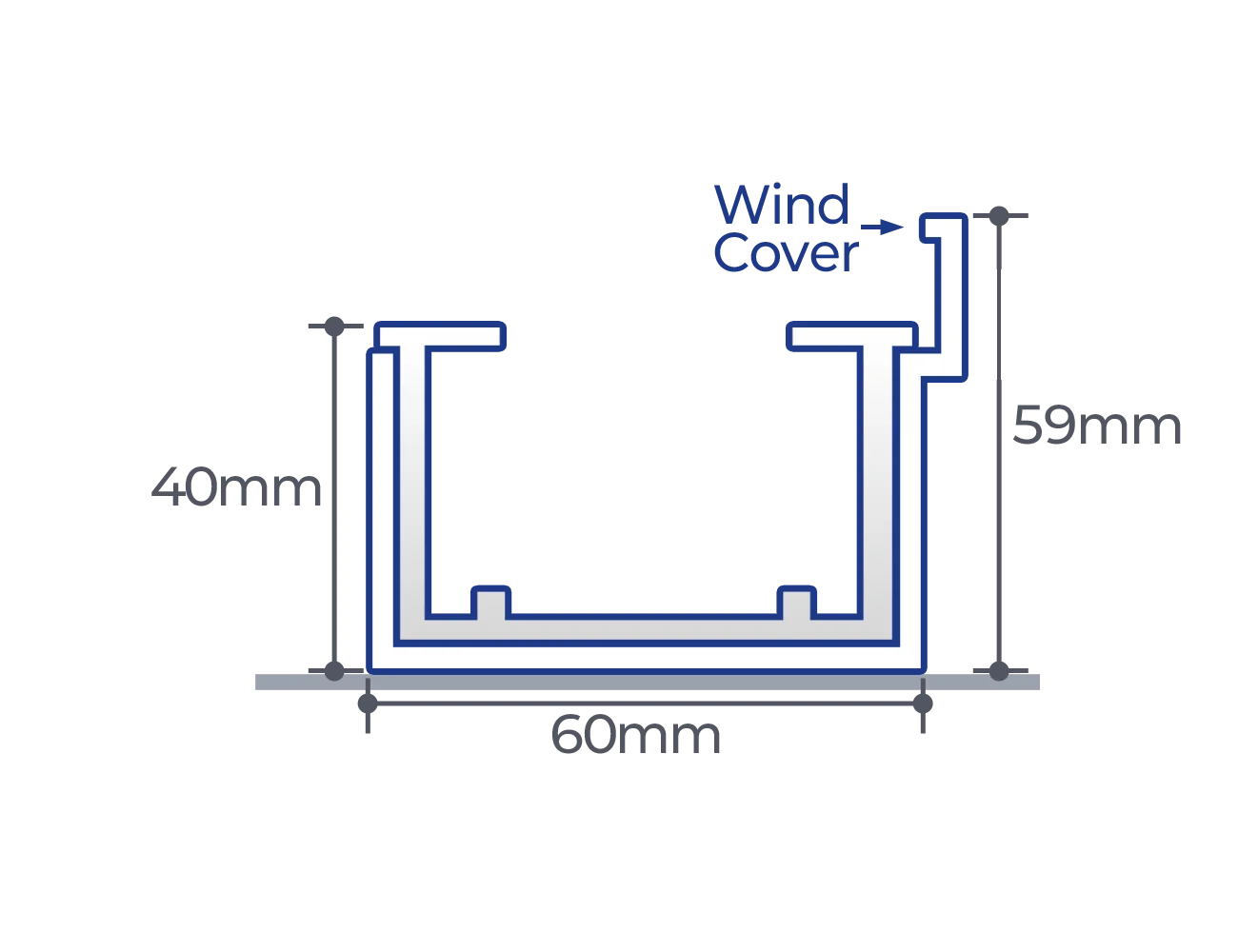 창문형 하부레일 도식
