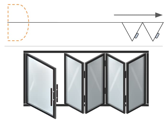 폴딩 + 180도 도어